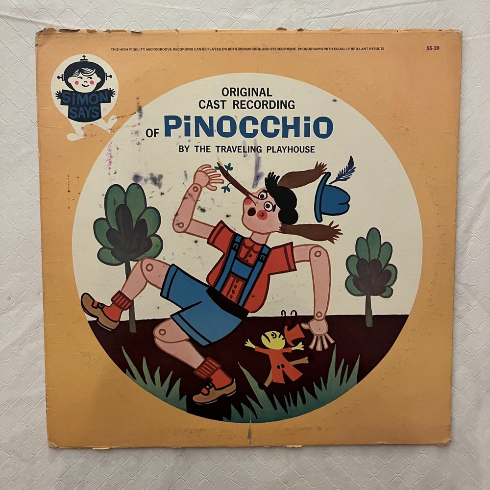 Simon Says Original Cast Recording Pinocchio by‎ The Traveling Playhouse Record